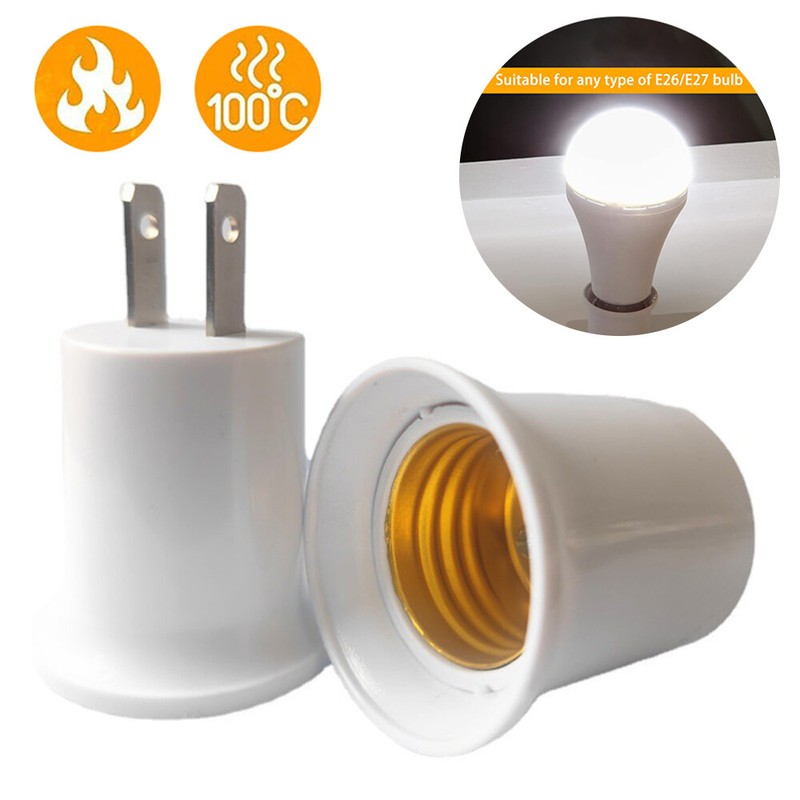 Outlet to Socket Adapter E26/E27 Light Socket to Plug Bulb Converter Lamp Holder gallery