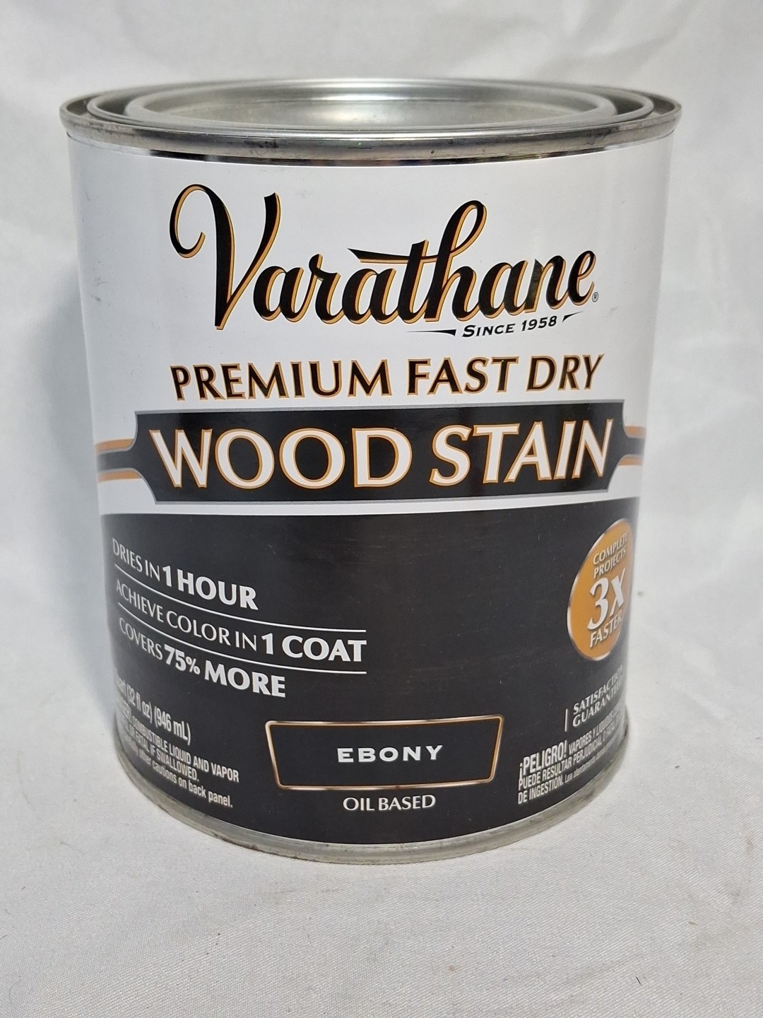 Varathane 1 Quart " EBONY" Fast Dry Oil Based Wood Stain for Interior Projects gallery