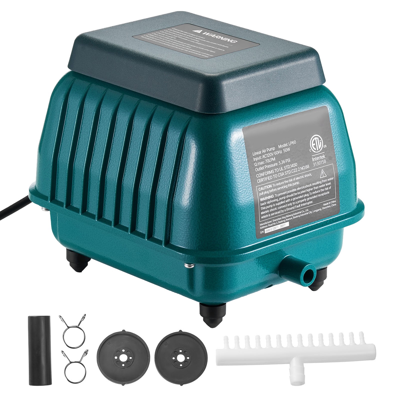 Uimoso Linear Air Pump for Septic Systems & Deep Pond Aeration 1110 GPH Capacity gallery