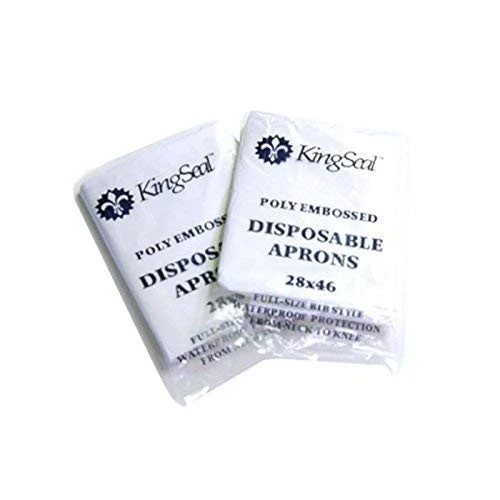 100 Count Bib Style Disposable Poly Aprons, Individually Wrapped, 28 x 46 Inc... gallery