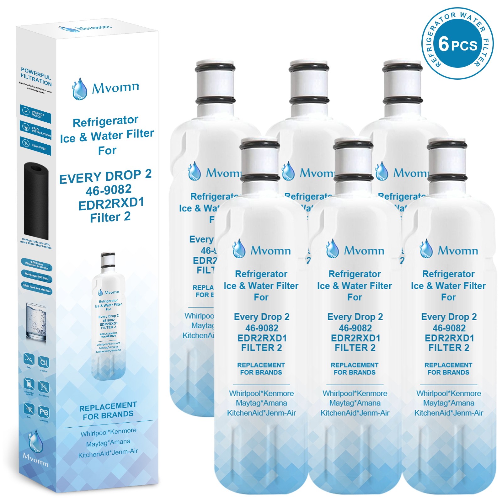 6 Pack For Kenmore 9082 Replacement Refrigerator Water Filter 469082 9903 gallery