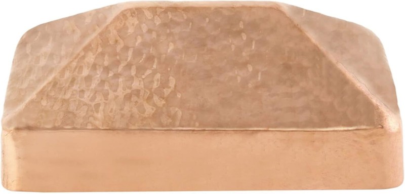 4X6 Hammered Copper Pyramid Post Caps (5-Pack) - Extended Lip - Solid Copper - W gallery