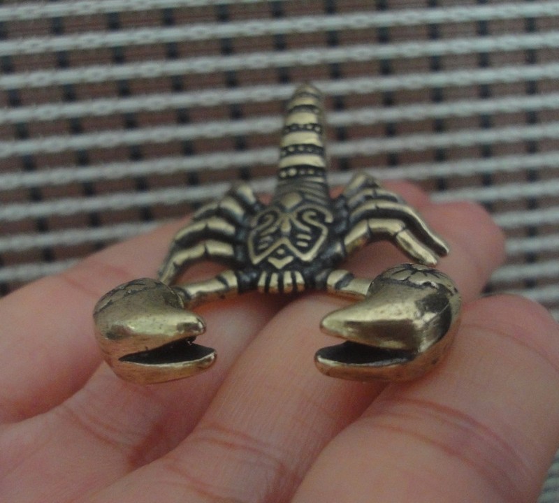 Vintage Style Solid Brass Scorpion Figurine Statue Pendant Knick Knacks gallery