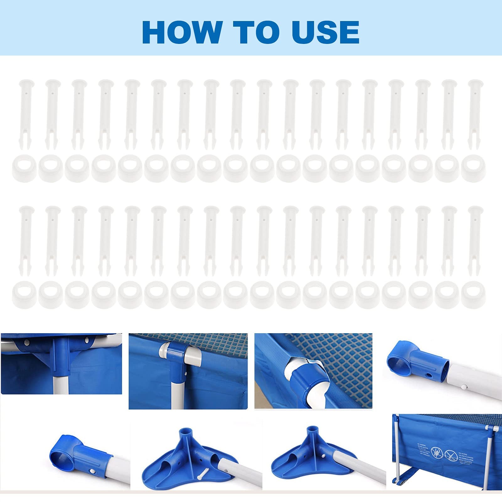 36Pcs Plastic Pool Joint Pins & Seals Compatible with 2.36 Inch, White gallery