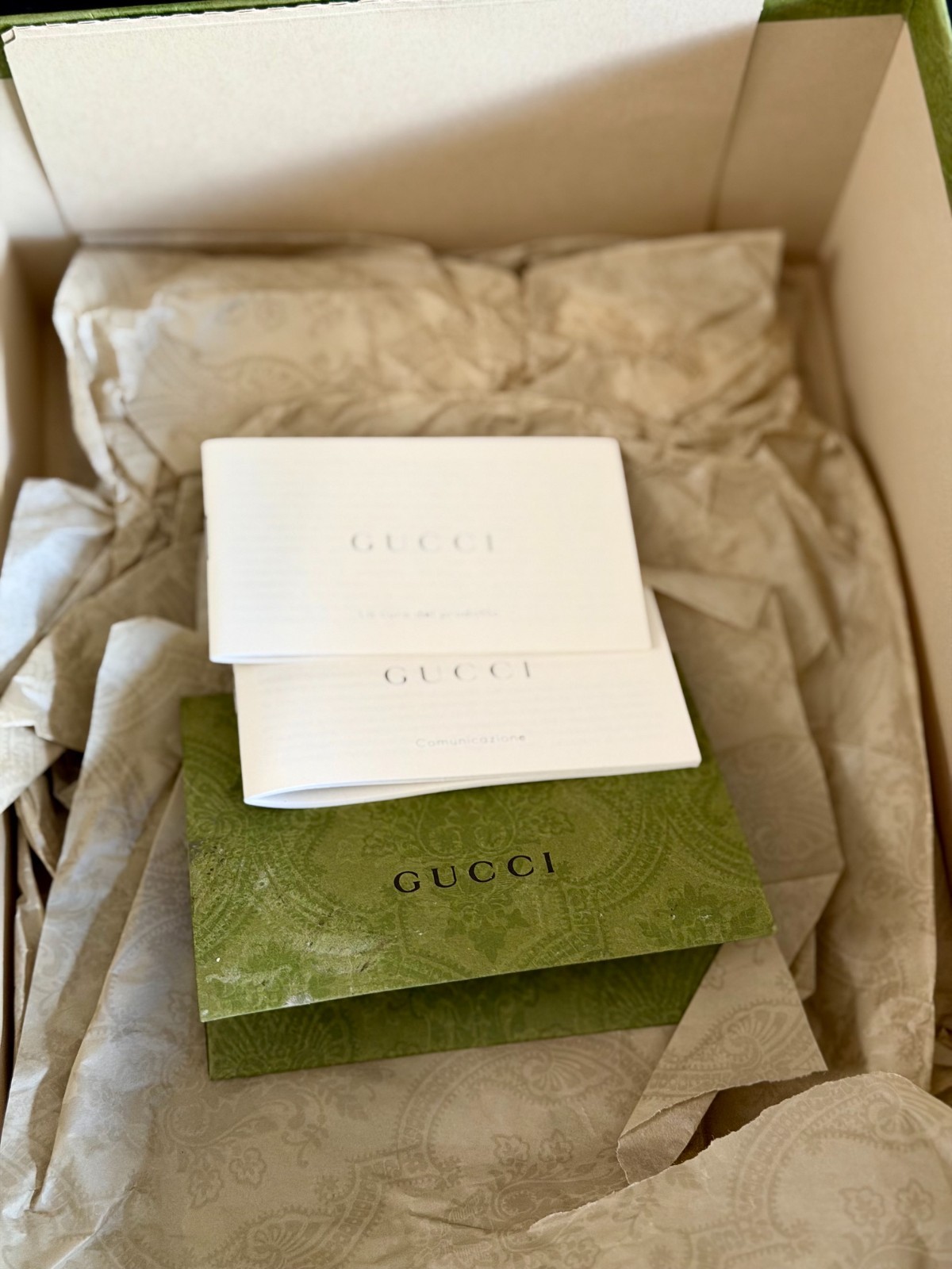Gucci Shoe Box Storage Gift Empty w/ Tissue/ Inserts 12.5” x 7.5” x 4.25” Green gallery