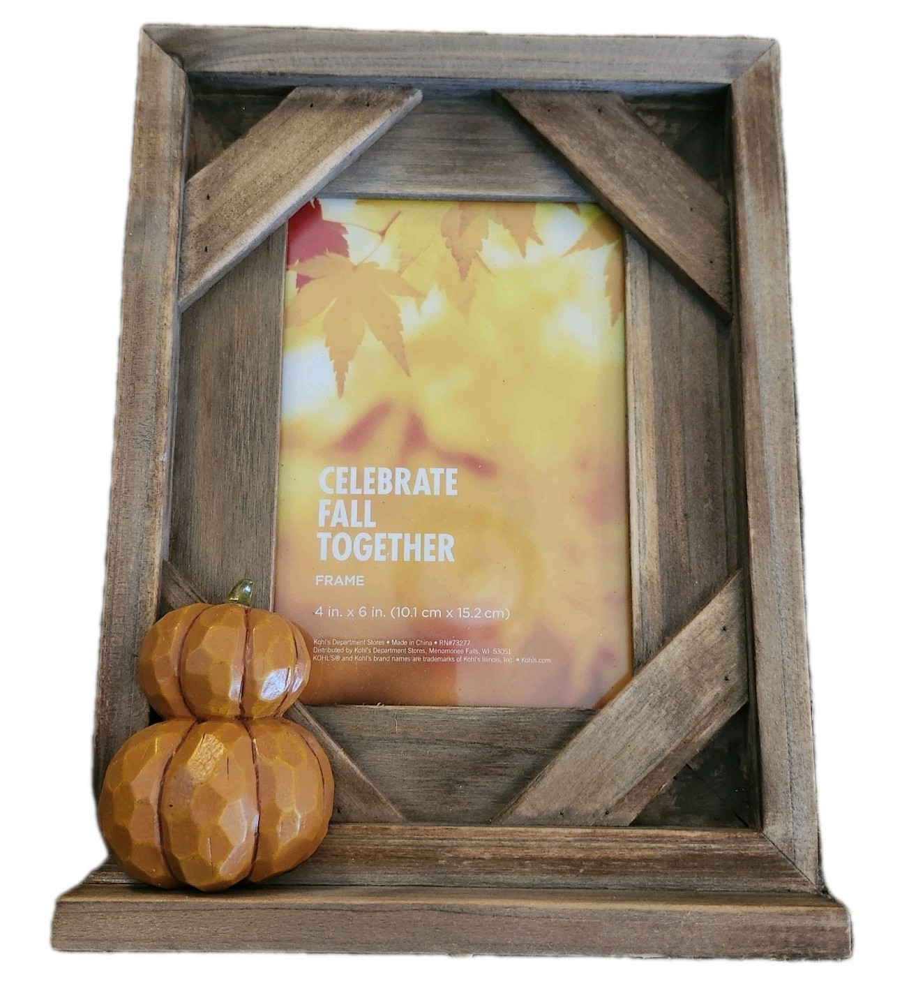 Thanksgiving Wood Pumpkin Fall Autumn Harvest 4x6 Picture Frame Photo Home Decor gallery