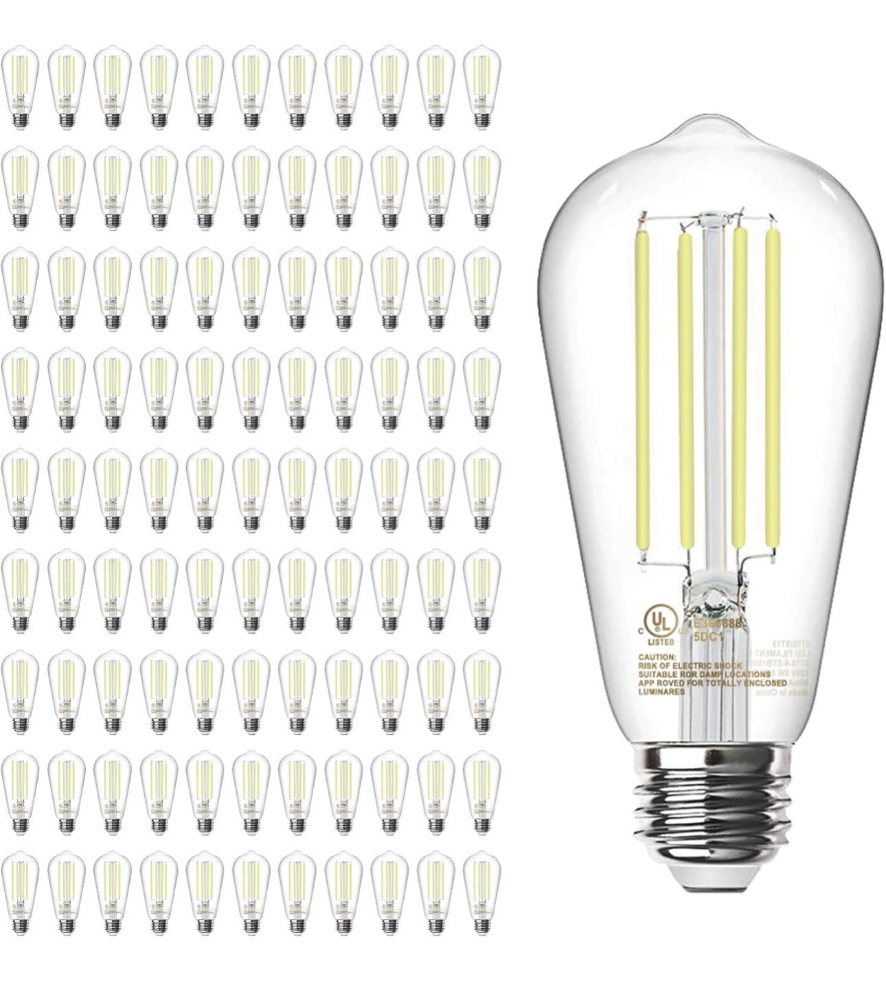 TJOY 100 Pack Vintage Edison LED Light Bulbs, Dimmable, 60W Equivalent gallery