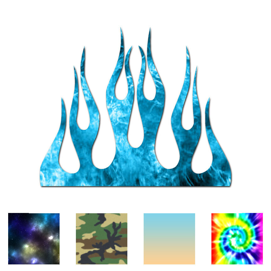 Fire Splash Flames - Vinyl Decal Sticker - Multiple Patterns & Sizes - ebn1331 gallery