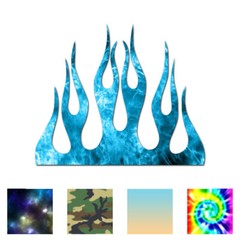 Fire Splash Flames – Vinyl Decal Sticker – Multiple Patterns & Sizes – ebn1331