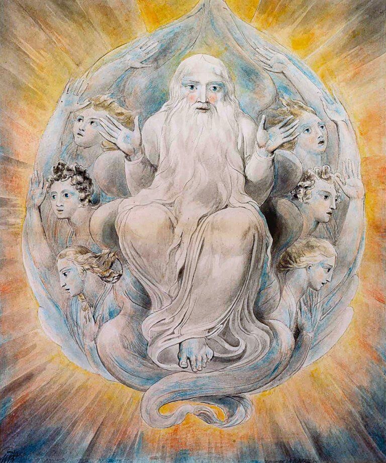 God Blessing the Seventh Day : William Blake : 1805 : Art Print gallery
