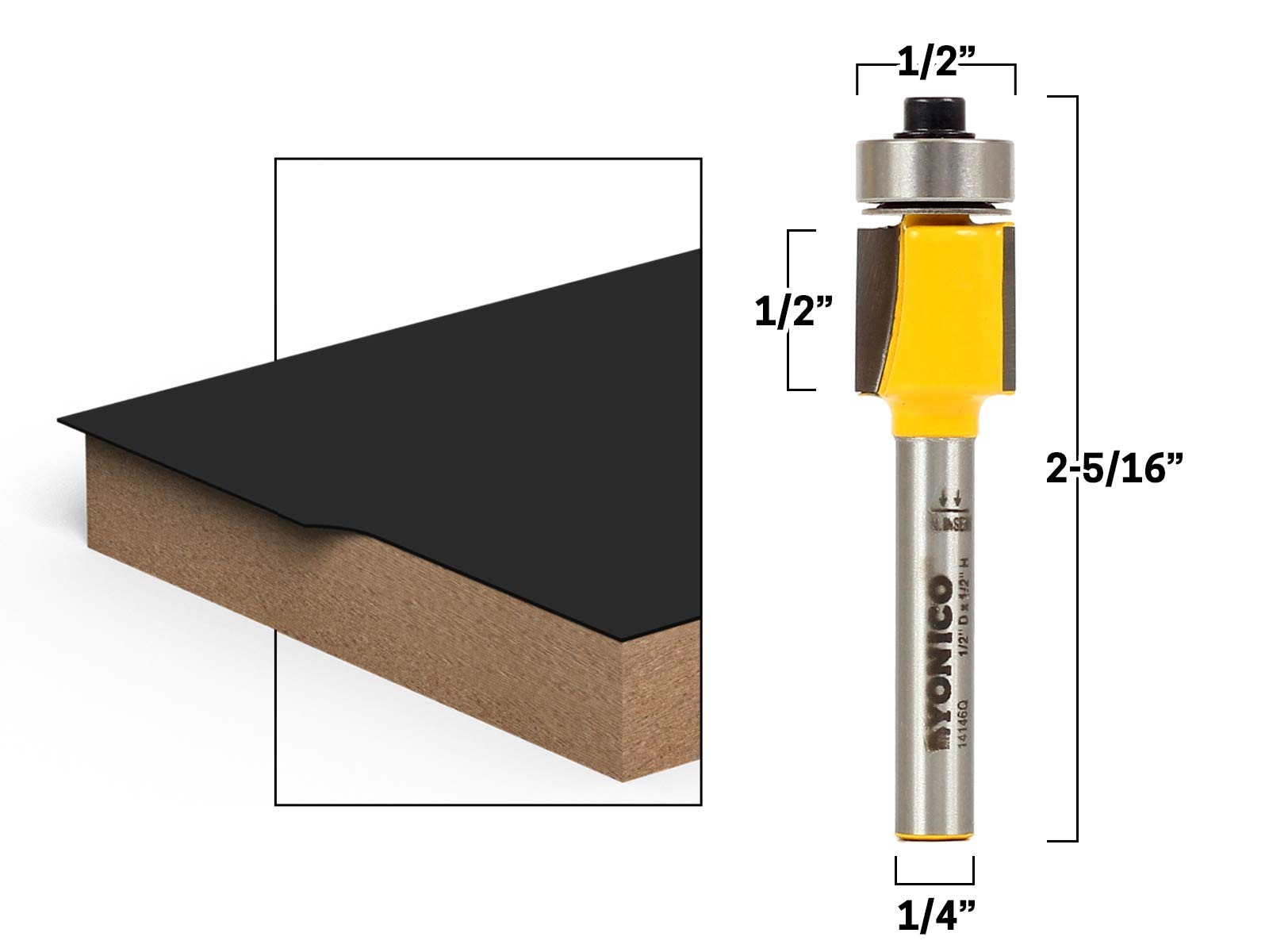 Router Bits Pattern Bit Flush Trim 1/2-Inch Laminate 1/4-Inch Shank 14146q gallery