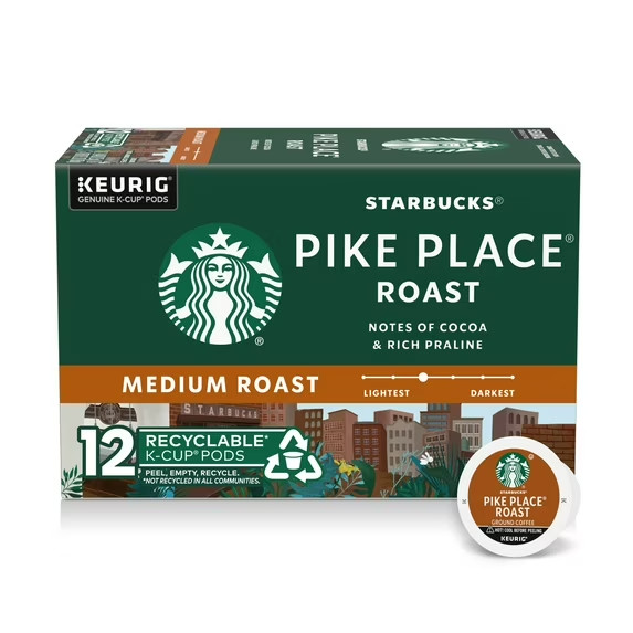 Starbucks, Pike Place Medium Roast K-Cup Coffee Pods, 12 Count gallery