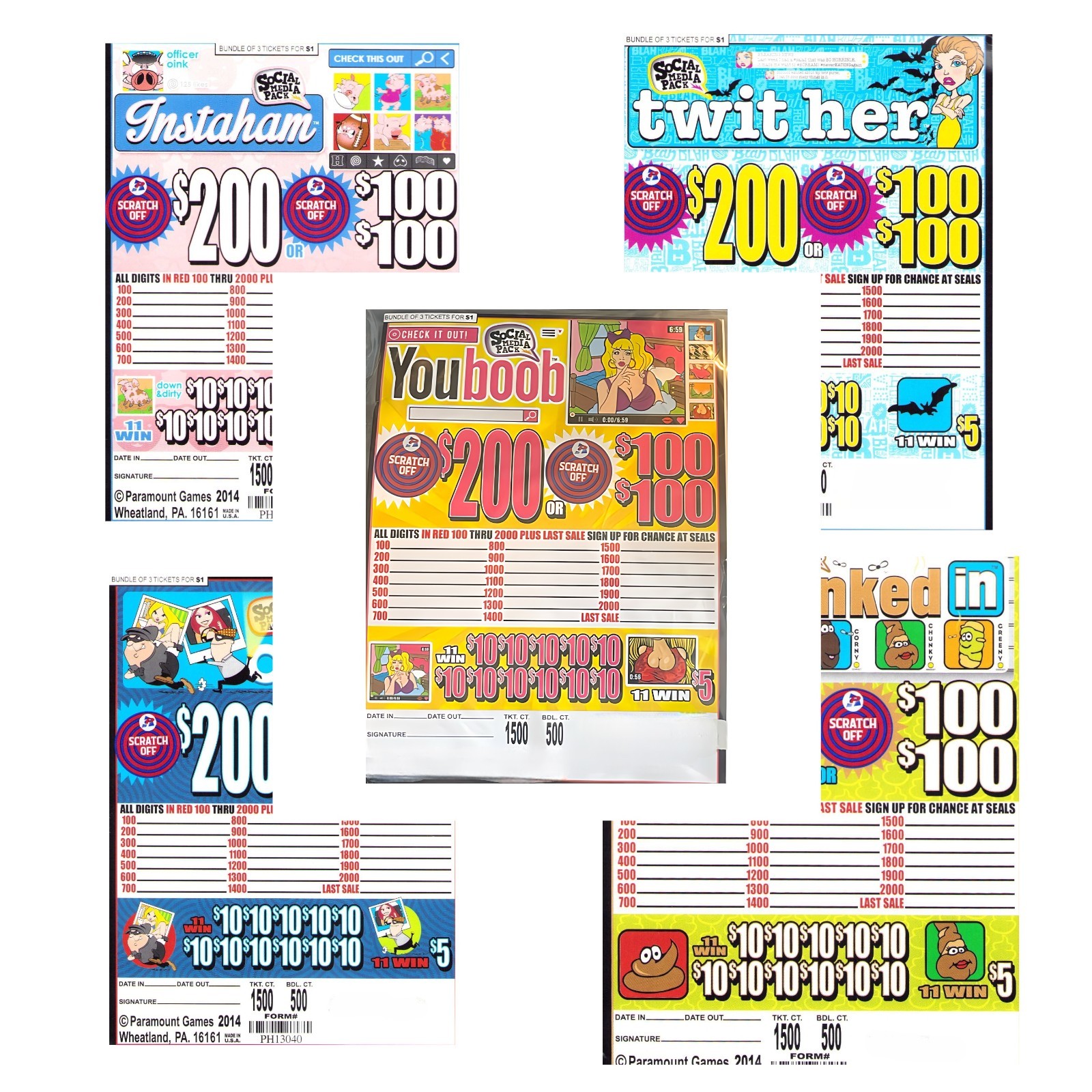 Pull Tab Ticket -Jars - Game - Holder - 5 PACK - Jars Media - 500 ct ea gallery