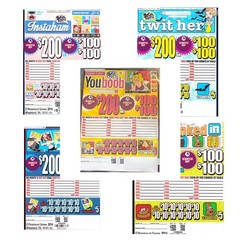 Pull Tab Ticket -Jars – Game – Holder – 5 PACK – Jars Media – 500 ct ea