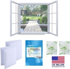 Window Screen Mesh Magic Curtain Self-Adhesive Fly Bug Insect Mosquito Net White