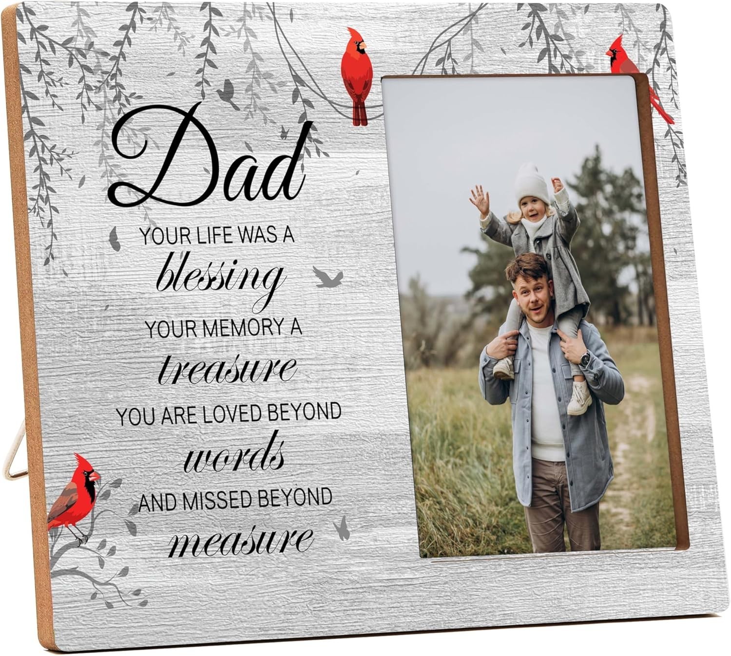 Father Memorial Picture Frame - In Loving Memory of Dad - Wooden Sympathy Gift f gallery