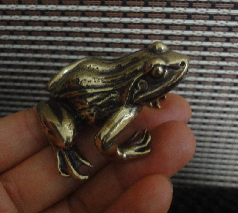 Vintage Style Solid Brass Copper Frog Figurine Statue Knick Knacks gallery