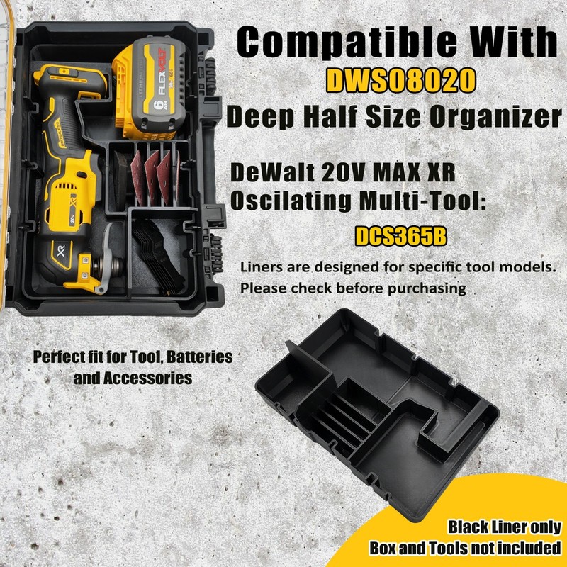 DeWALT Deep Compact Organizer 20V Oscillating Multi-Tool DCS365B (Insert Only) gallery