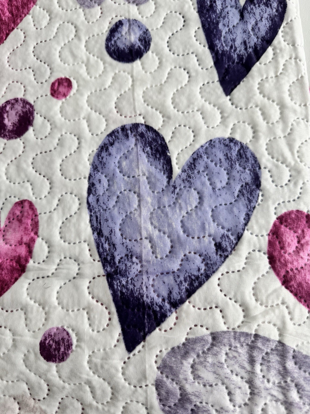 3-Piece Queen Size Printed Heart Quilt Set - Multi Color gallery