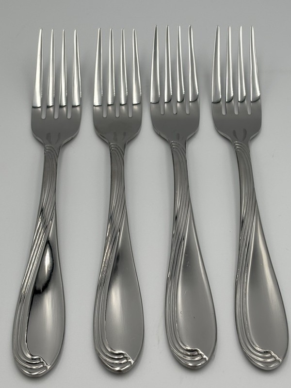 Oneida Camber Cresta Windswept Scroll Dinner Forks Set of 4 Stainless Steel New gallery