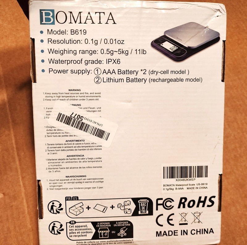 New Bomata Waterproof Scale, Model B619, 0.5g to 5kg / 11 lb gallery
