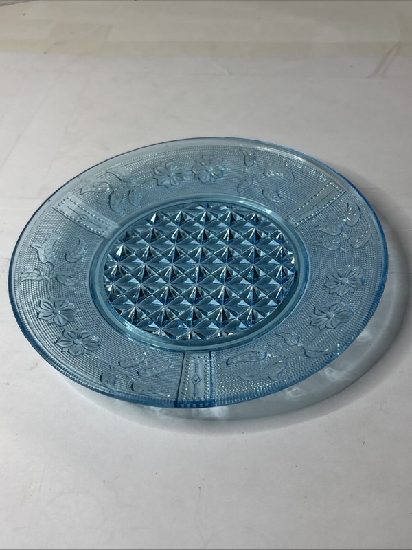 Beautiful Blue Primrose Sparkling EAPG Canton Glass Co 1880s Antique Rare 7” gallery