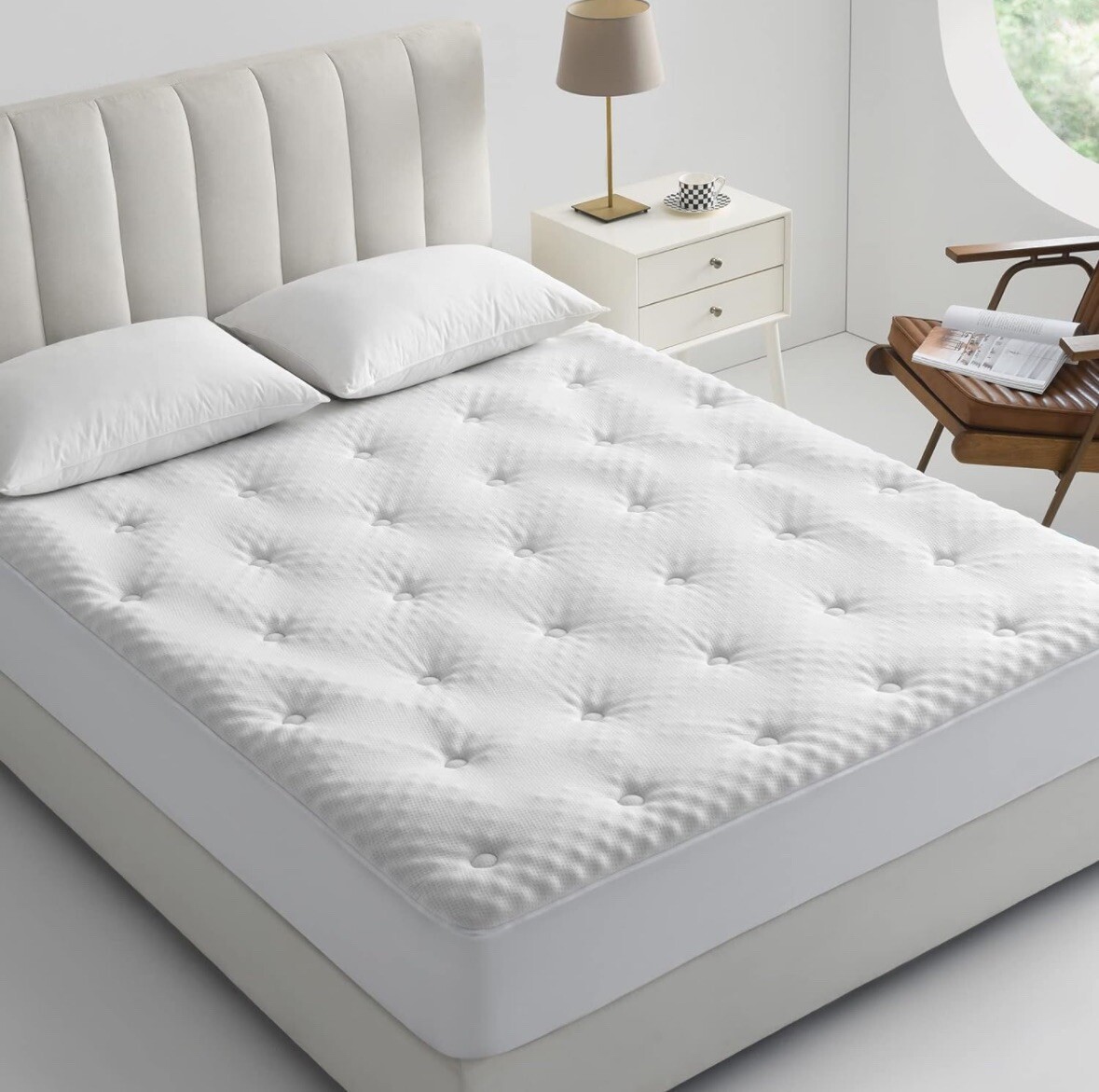Reversible Queen Sized Mattress Pad Topper-Memory Foam, 60”x80”-QuietSea gallery