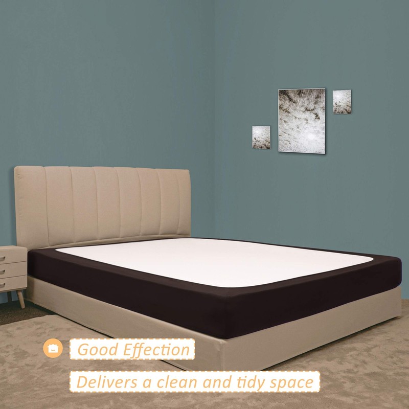 Stretch Jersey Box Spring Cover Wrap Around - Queen/XL, Ultra Soft, Chocolate gallery