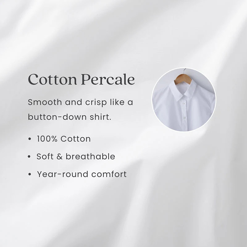 Tailored Stripes & Plaids Classic Cool Cotton Percale Bed Duvet Cover gallery