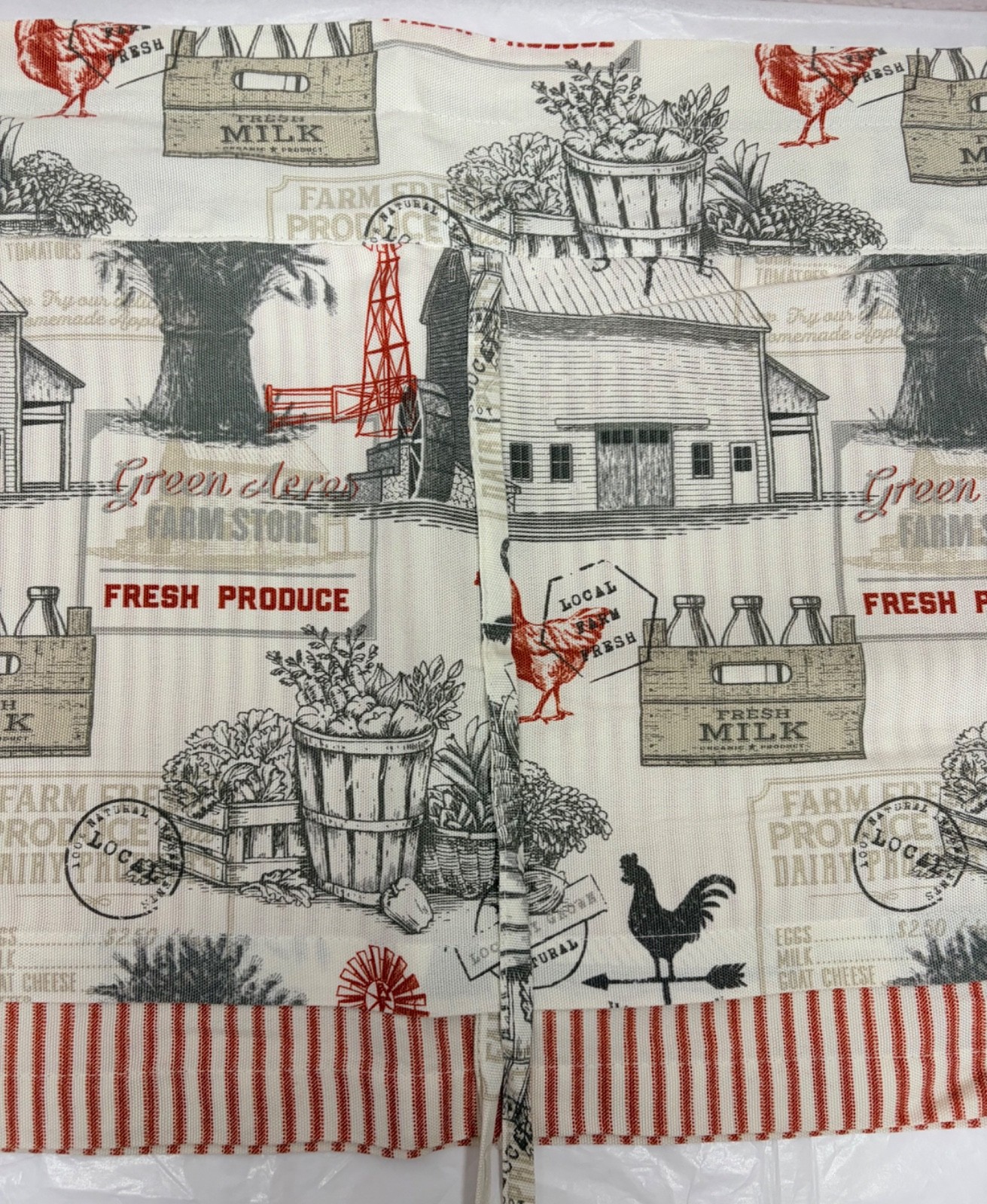 Better Homes & Gardens Farmhouse Double Pattern Tie Valance Window Valance 60x16 gallery