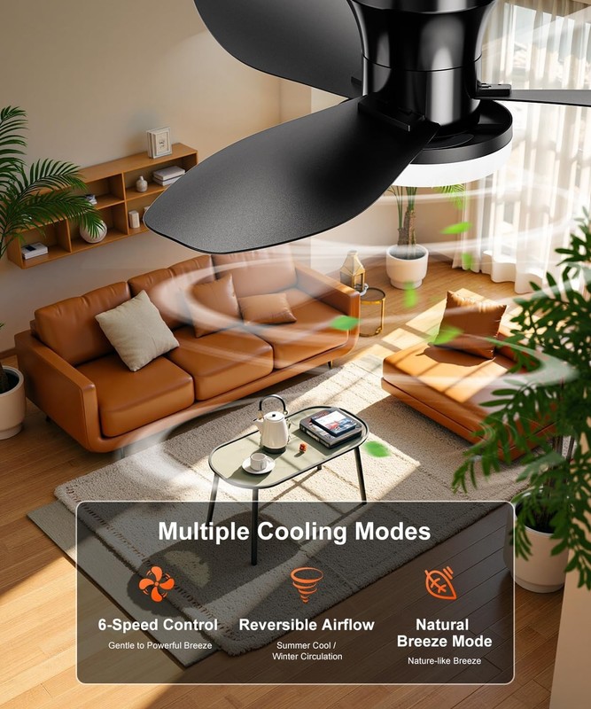 1/2Pack 36 Inch Ceiling Fan with Light and Remote Small Low Profile Ceiling Fan gallery