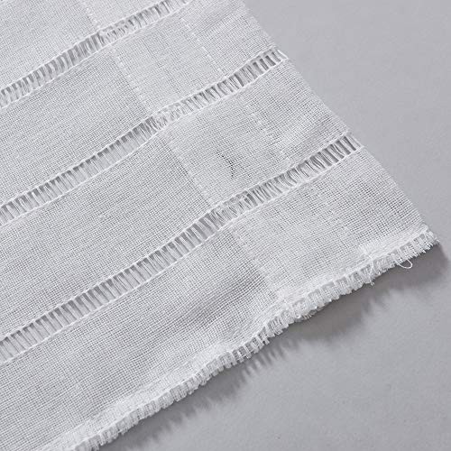 Sidelight Door Panel Striped Semi Sheer White 30"W x 40"L (Pack of 2) Stripes gallery