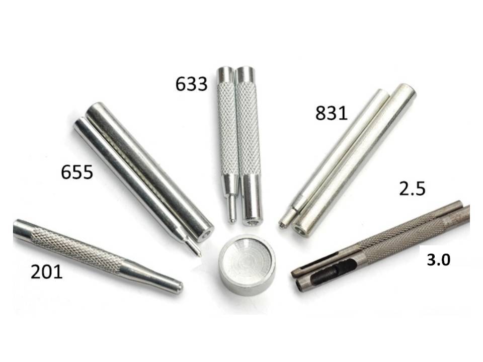 Die Punch Tool Set 10/12/15/17mm Rivets/Popper Snap Fasteners Press Studs Button gallery