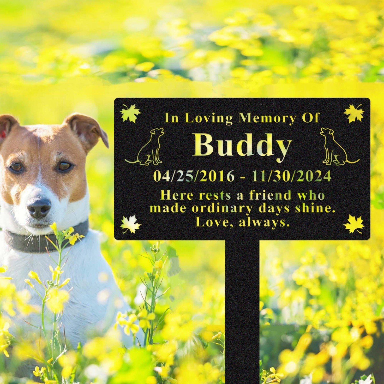 Custom Dog Memorial Stake, Personalized Grave Marker Gift Decor gallery