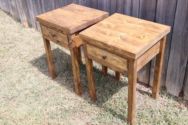 Dark Walnut Rustic - Cabin style Nightstand. Bedside table / Single Nightstand gallery