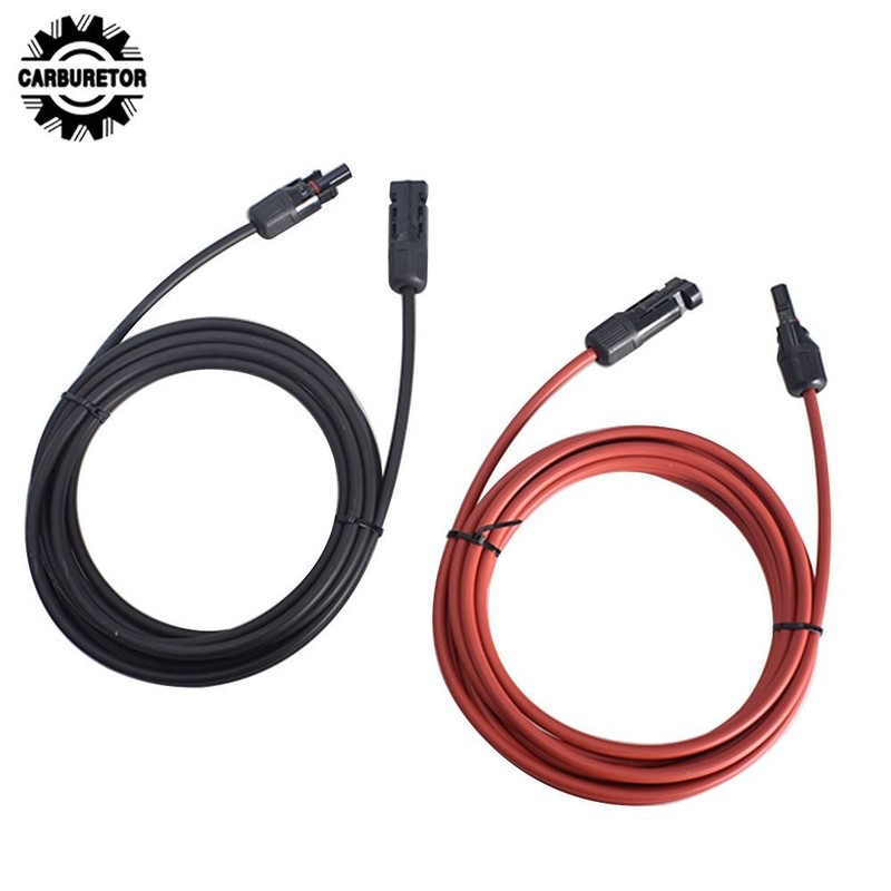 Black And Red Solar Panel Extension Cable Wire Connector 12AWG 1 Pair 10FT gallery