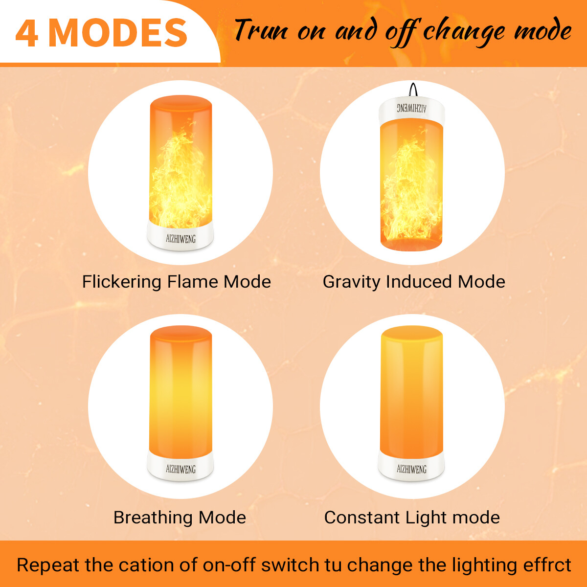 Rechargeable USB LED Flame Light with Remote, Ambiance Lighting for Home 1PCS-US gallery