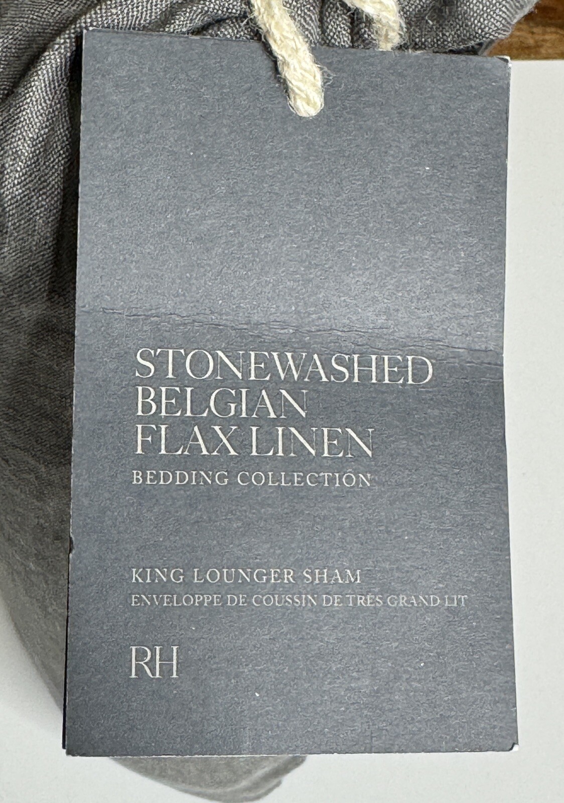 Restoration Hardware Stonewashed Belgian Flax Linen KING LOUNGER Sham Graphite gallery