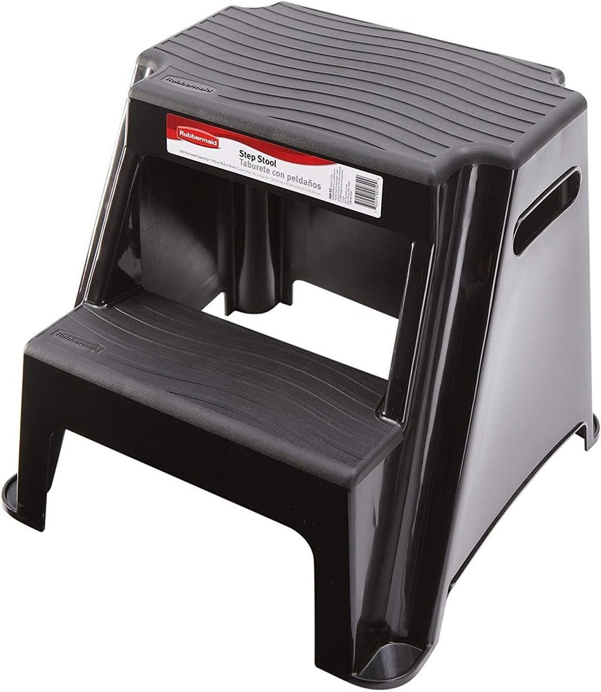 Rubbermaid Molded Plastic 2-Step Stool for Adults, Lightweight,Portable,Non-Slip
