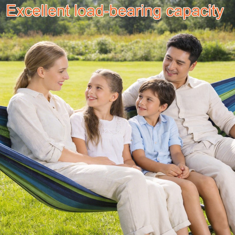9 Ft Double Hammock With Space Saving Steel Stand Outdoor Portable Carrying Case gallery