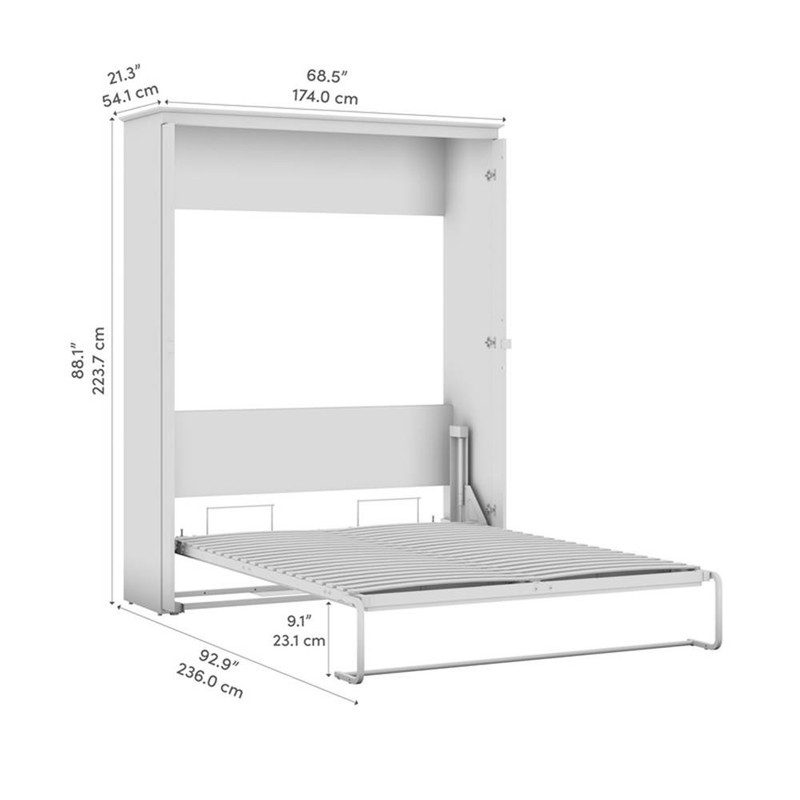 Bestar Key West 69W Queen Murphy Bed - Engineered Wood in White gallery