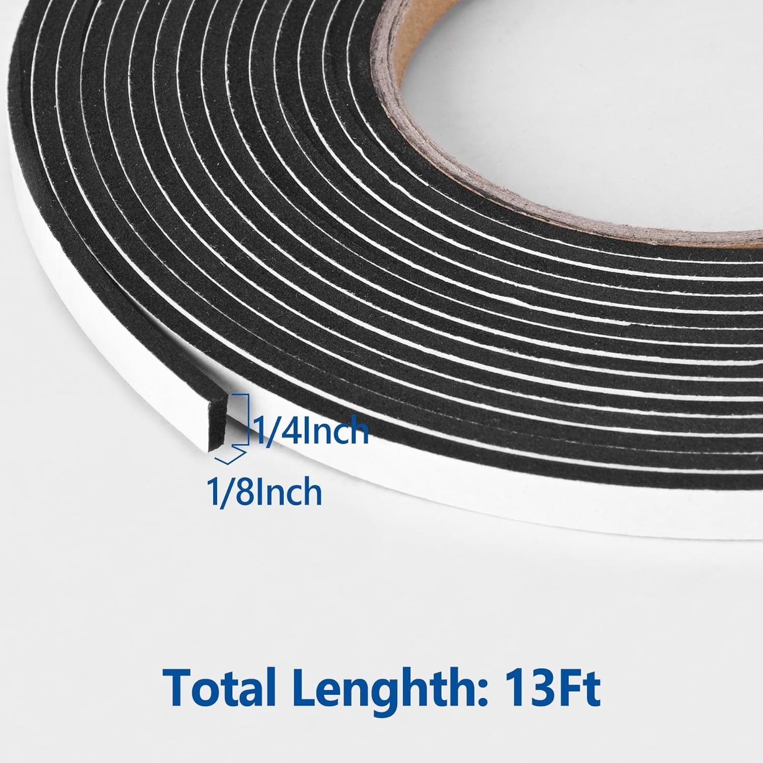 Self Adhesive High Density Foam Weatherstrip Tape 1/4In x 1/8In x 13Ft Foam gallery