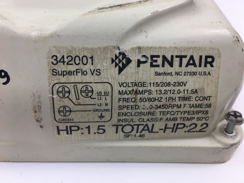 Pentair 342001 SuperFlo Vs Pump Control Panel ONLY used #D809 gallery