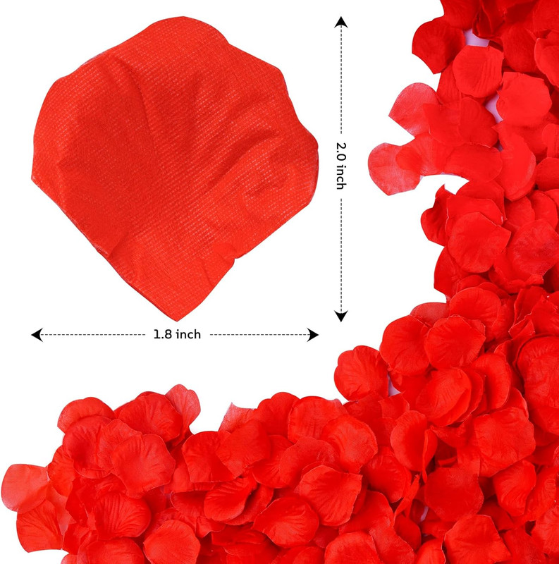 1200 PCS Artificial Silk Rose Petals Decoration for Romantic Night, Wedding, Eve gallery