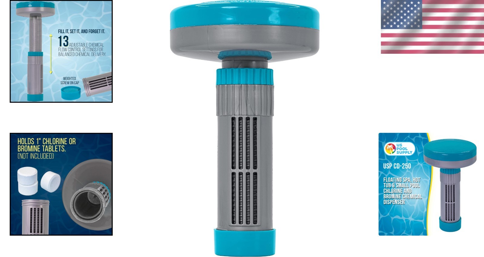 Professional Floating Spa Chemical Dispenser - Adjustable 13 Flow Settings gallery