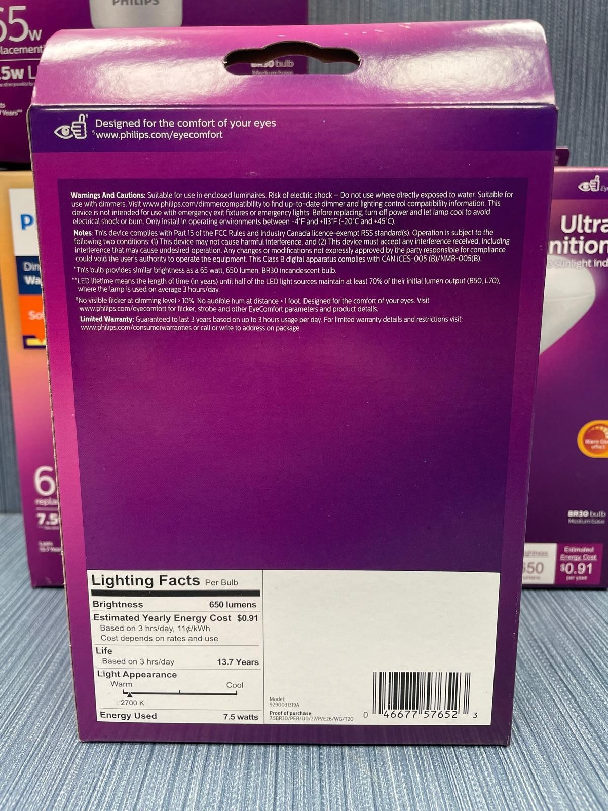 4 Pack x Philips Ultra Definition Br30 Medium Dimmable LED Floodlight Warm Glow gallery