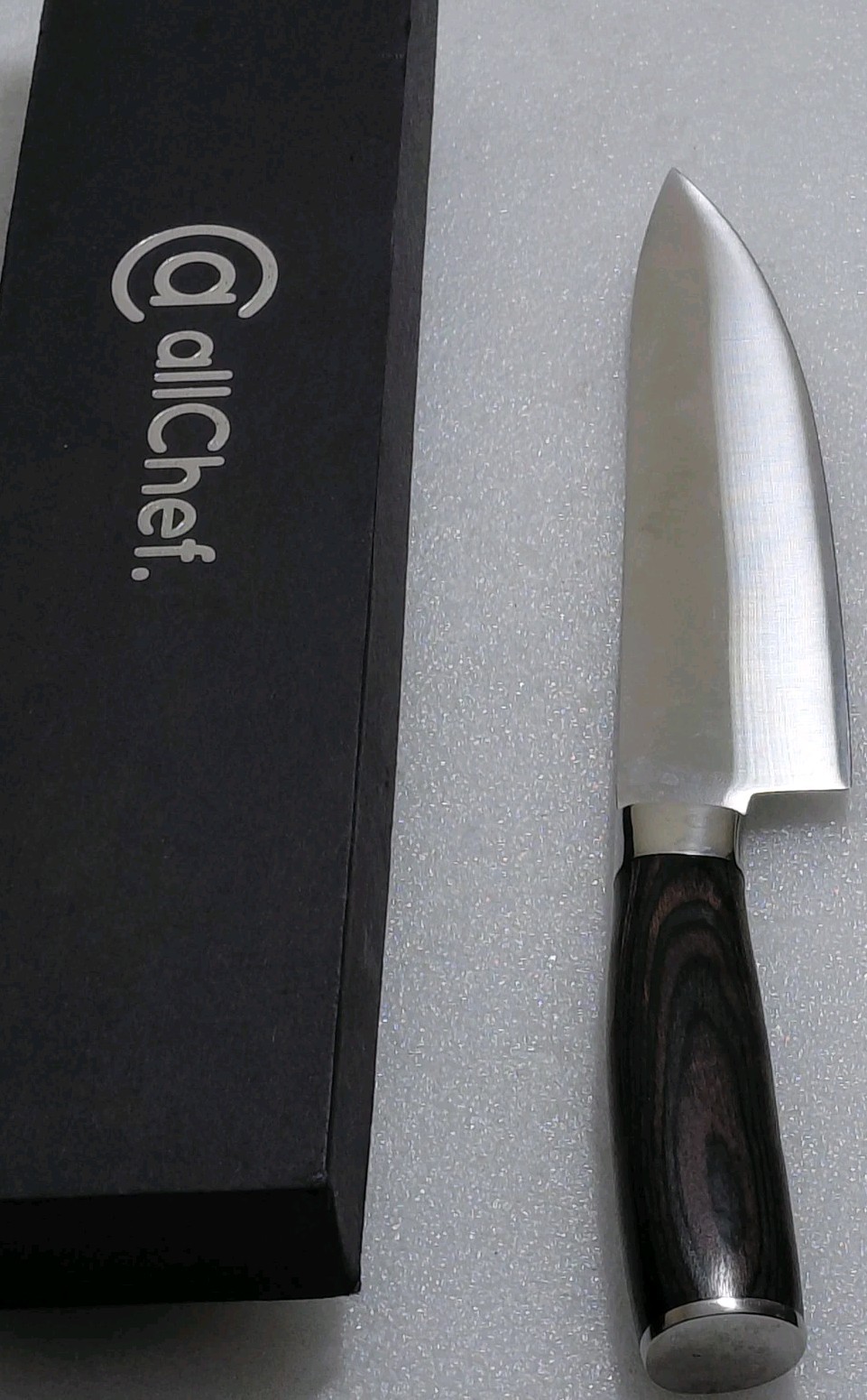 allChef® Professional Ultra Sharp Carbon Chef Knife Pakkawood Handle / End Cap gallery