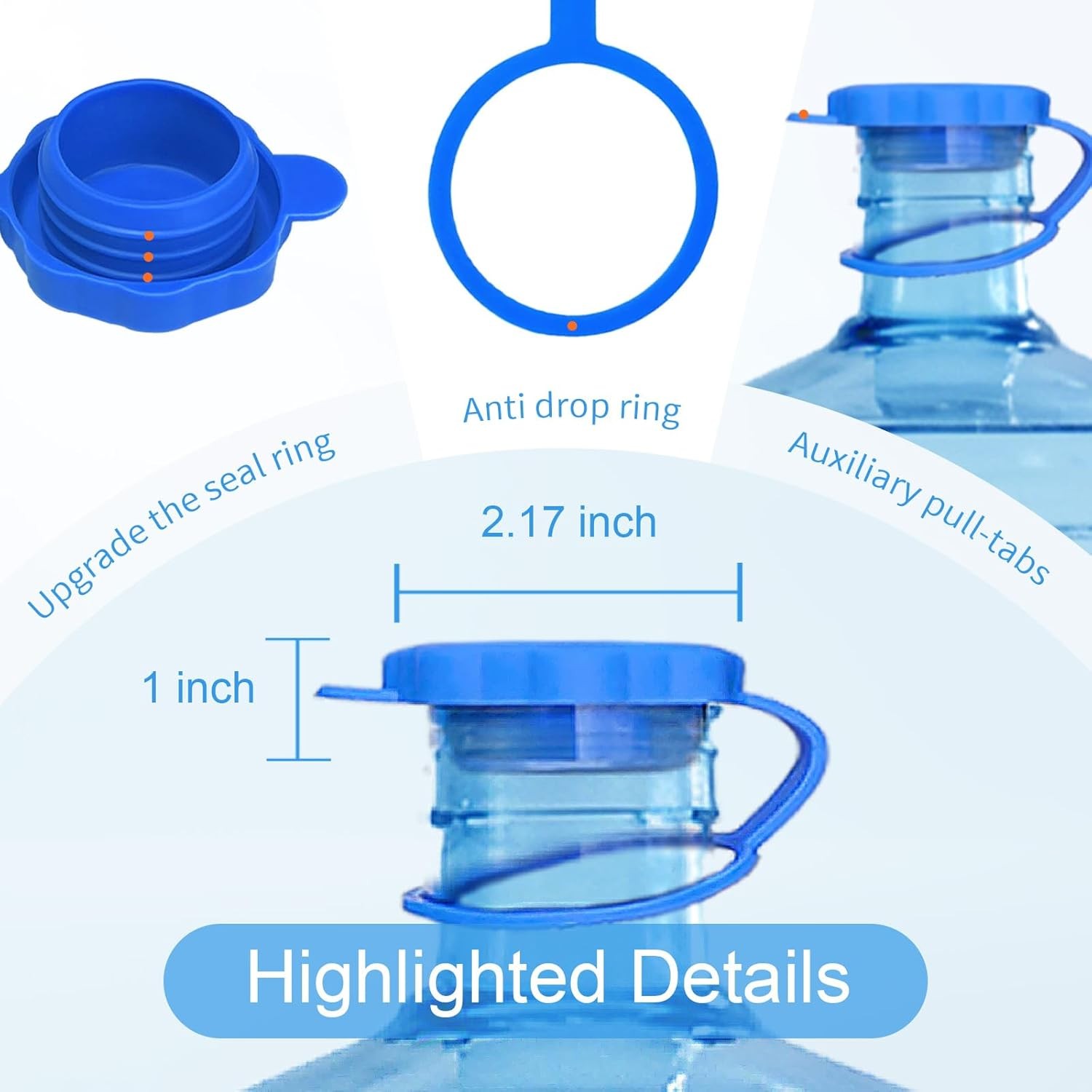 Reusable 3 & 5 Gallon Water Jug Cap Upgrade Non Drip Spout Replacement Cap gallery