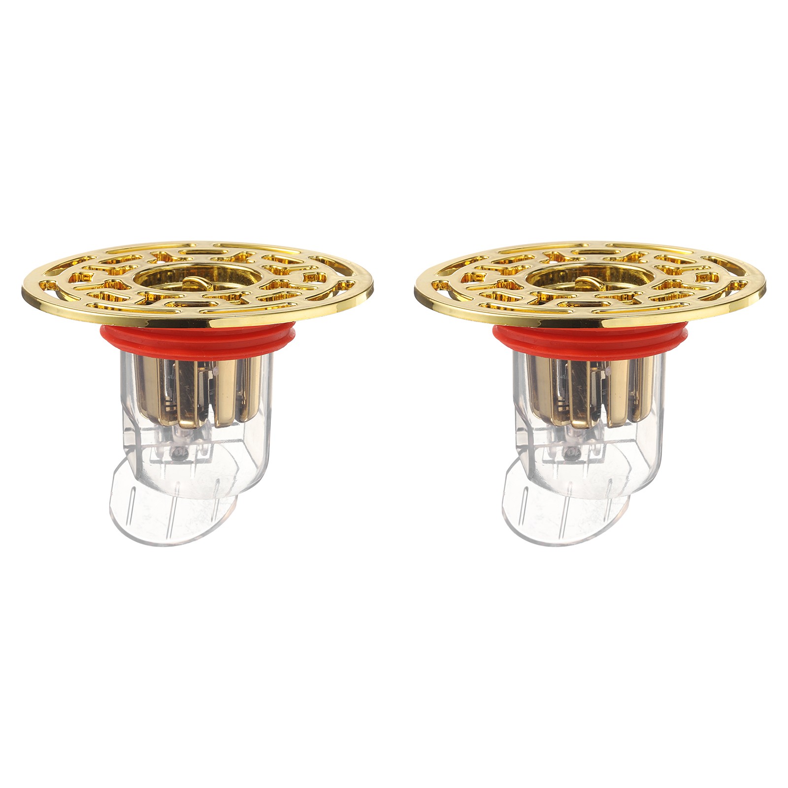 2Pcs ABS Shower Floor Drain Backflow Preventer for Kitchen Gold Clear gallery