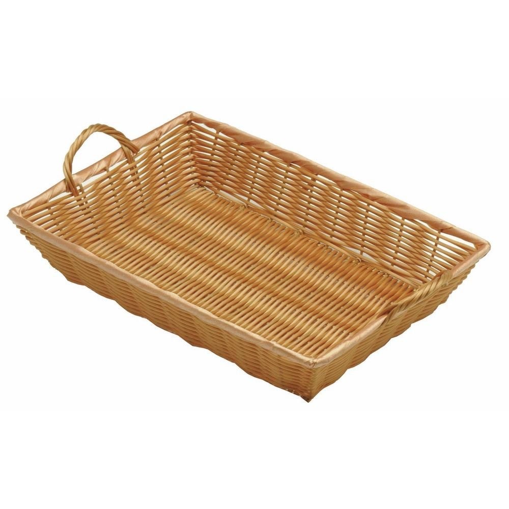 Natural Color Wicker Basket Rectangular with Handles - 16"L x 11"W x 3"D gallery